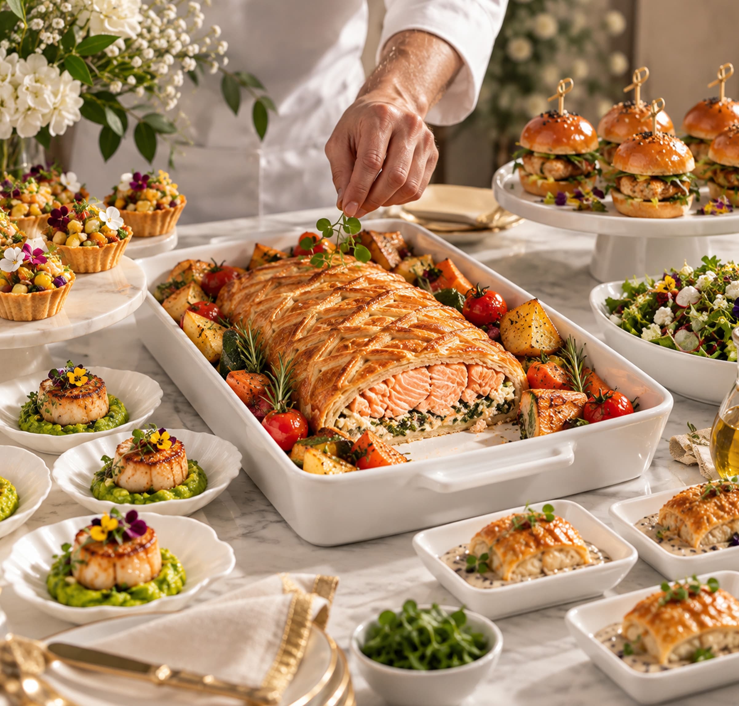 Signature seasonal dining spread